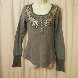 Miss Me Gray Raglan Long Sleeve